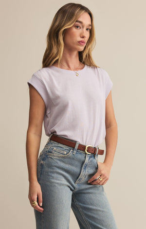 Z SUPPLY WHISPER TOP IN LAVENDER ICE