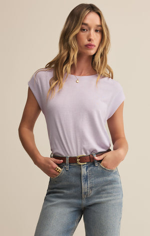 Z SUPPLY WHISPER TOP IN LAVENDER ICE