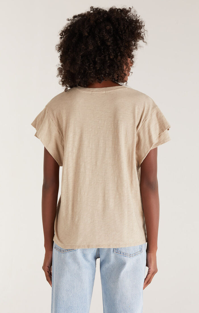 Z SUPPLY ADRINA SLUB TOP IN GARDEN FOG