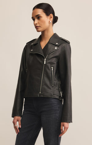 Z SUPPLY ALCHEMY MOTO JACKET IN BLACK