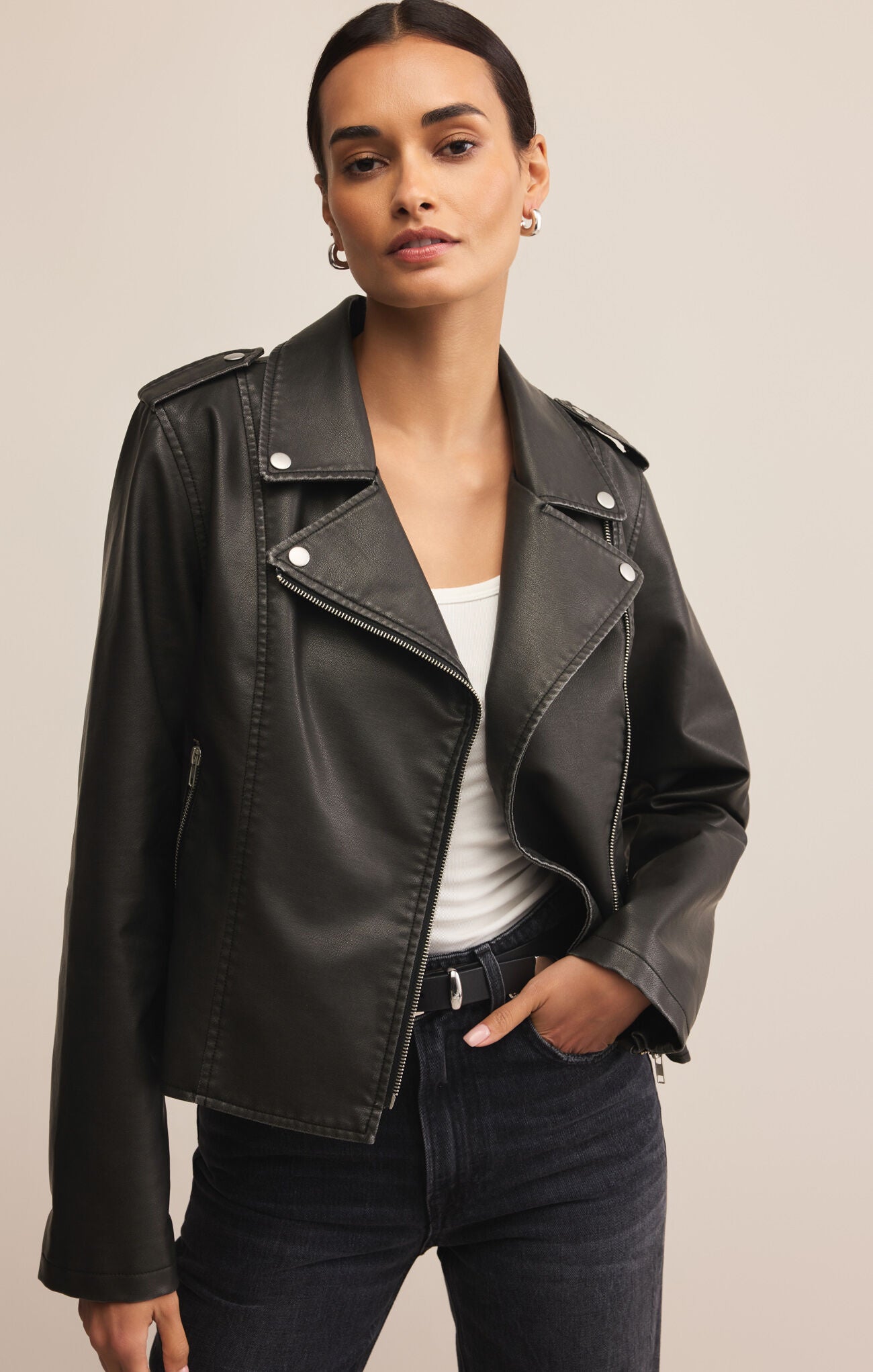 Z SUPPLY ALCHEMY MOTO JACKET IN BLACK