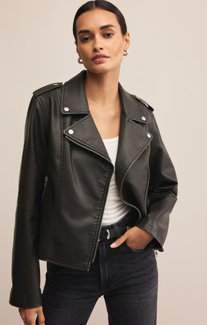 Z SUPPLY ALCHEMY MOTO JACKET IN BLACK