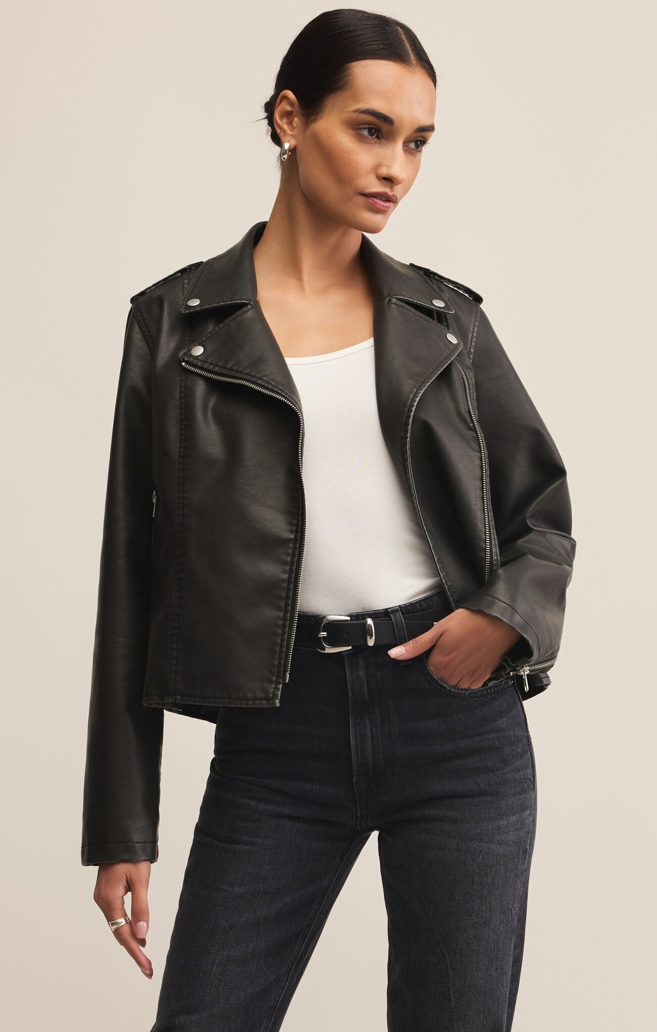 Z SUPPLY ALCHEMY MOTO JACKET IN BLACK