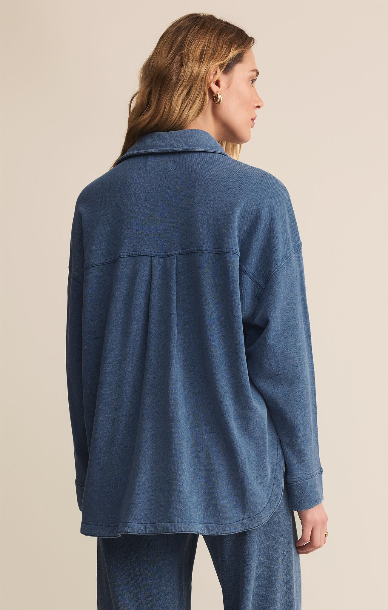 Z SUPPLY ALL DAY KNIT DENIM JACKET IN VINTAGE INDIGO