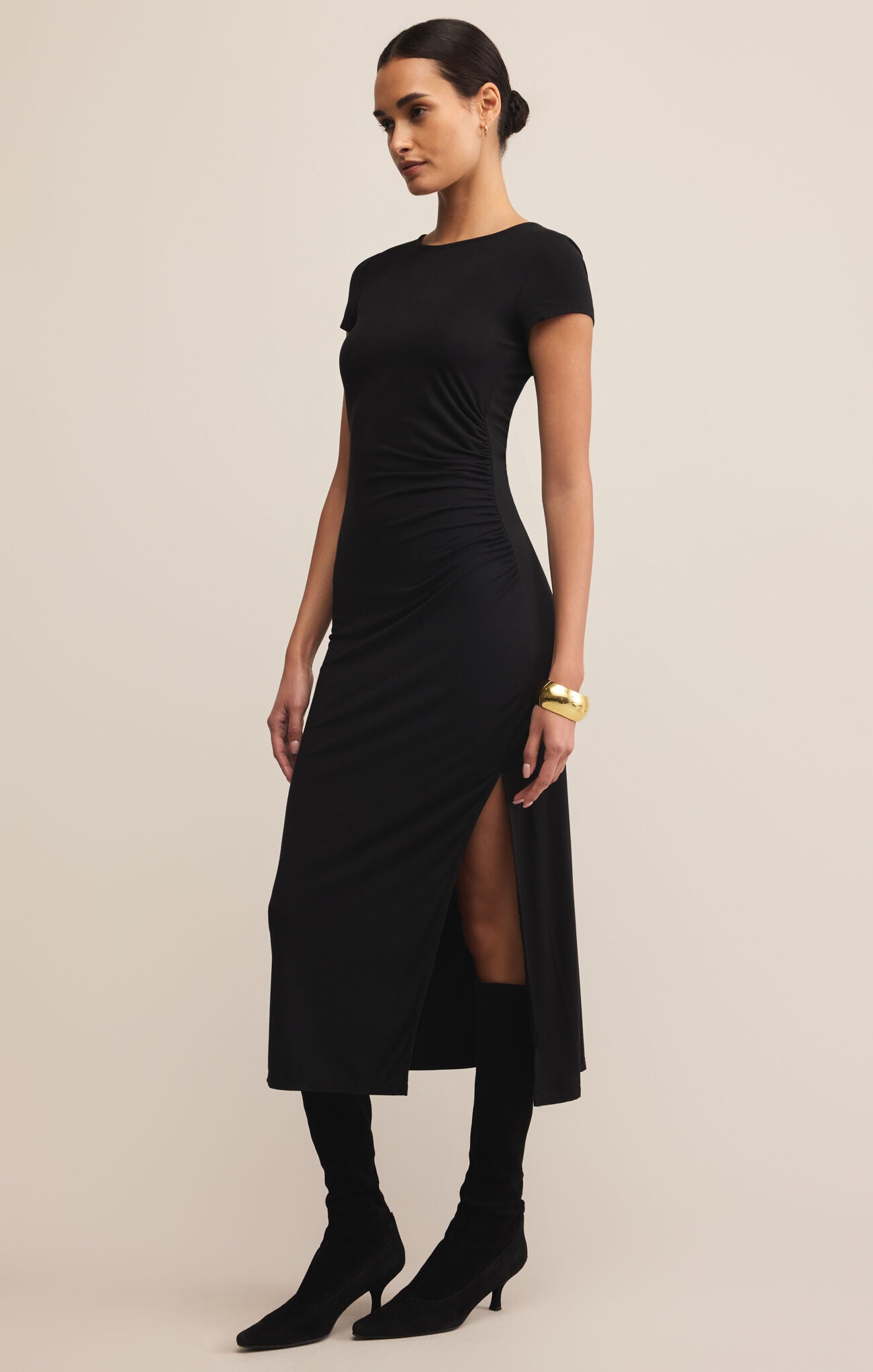 Z SUPPLY AURELIA MIDI DRESS IN BLACK