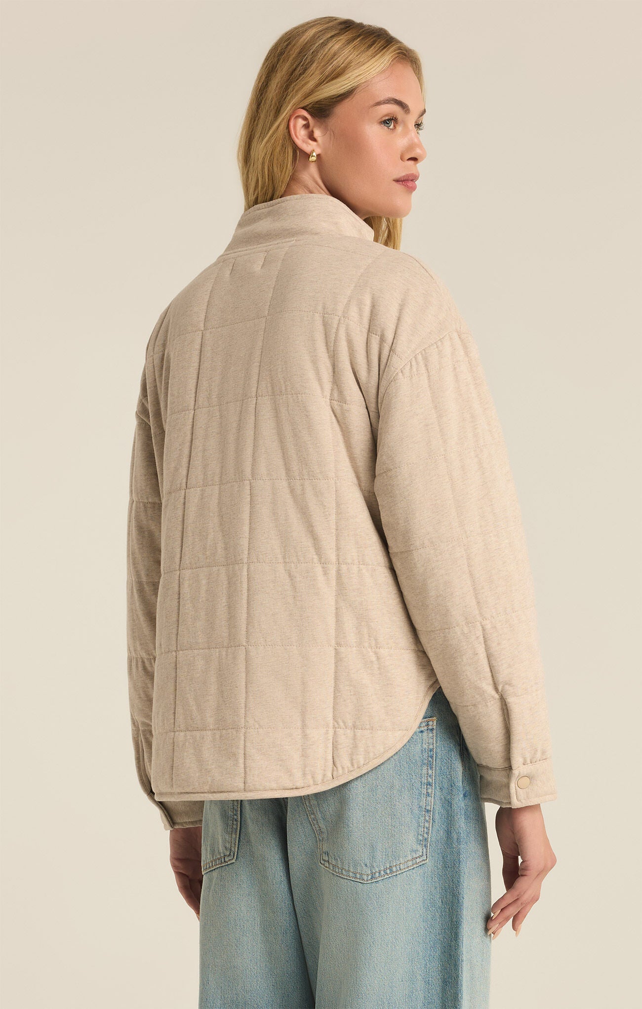 Z SUPPLY BONFIRE JACKET IN HEATHER LATTE