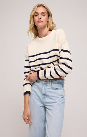 Z SUPPLY BOYFRIEND SWEATER IN SEA SALT