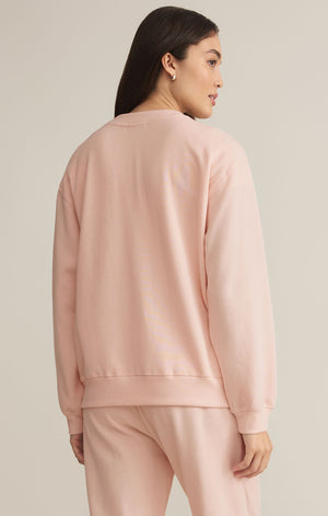 Z SUPPLY BOYFRIEND SWEATSHIRT IN PINK SALT