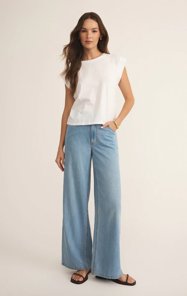 Z SUPPLY CAMINO SLUB TOP IN WHITE