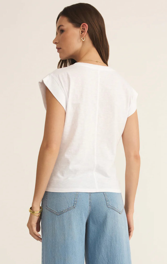Z SUPPLY CAMINO SLUB TOP IN WHITE