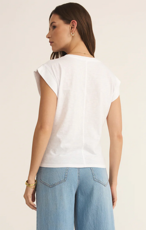 Z SUPPLY CAMINO SLUB TOP IN WHITE