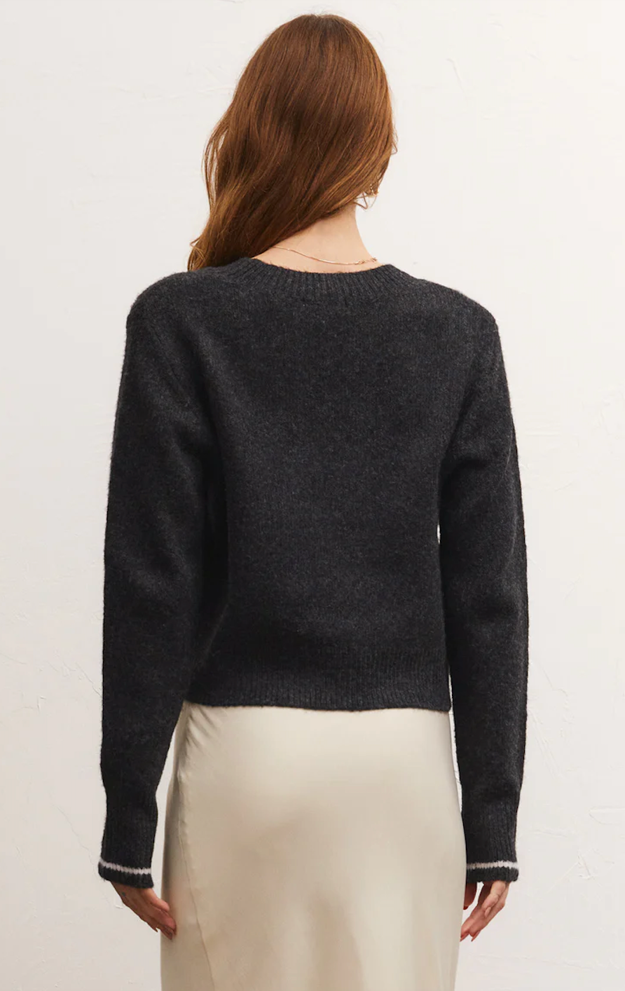 Z SUPPLY CHEERS SWEATER IN HEATHER BLACK