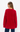 Person wearing a red sweater on a white background