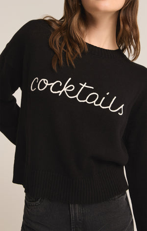 Z SUPPLY COCKTAILS SWEATER IN BLACK