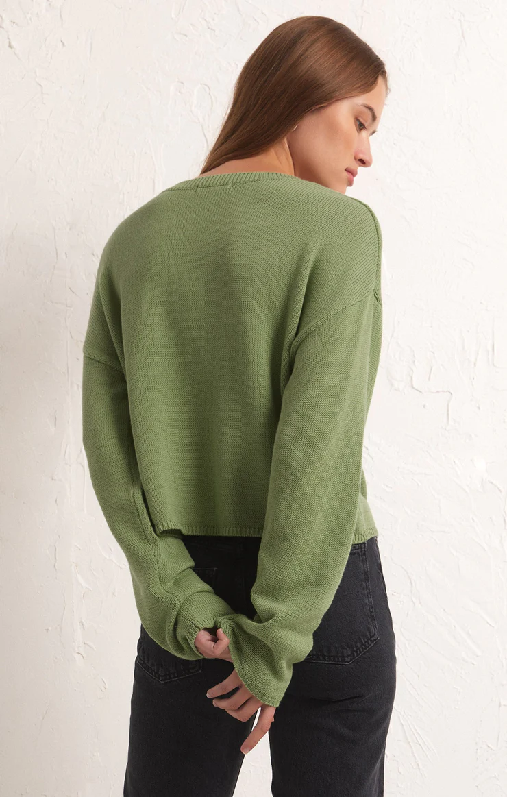 Z SUPPLY COOPER LUCKY SWEATER IN MATCHA