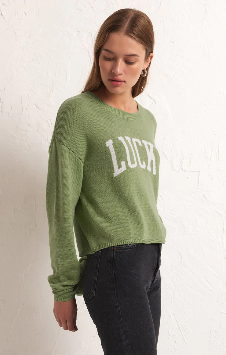 Z SUPPLY COOPER LUCKY SWEATER IN MATCHA