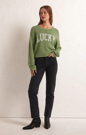 Z SUPPLY COOPER LUCKY SWEATER IN MATCHA