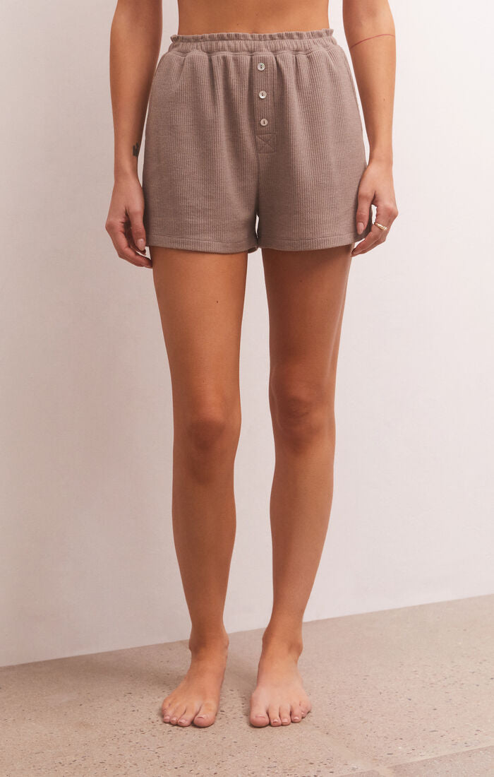 Z SUPPLY COZY DAYS THERMAL SHORT IN TAUPE STONE