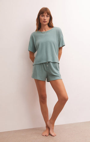 Z SUPPLY COZY DAYS THERMAL SHORT IN WASHED JADE