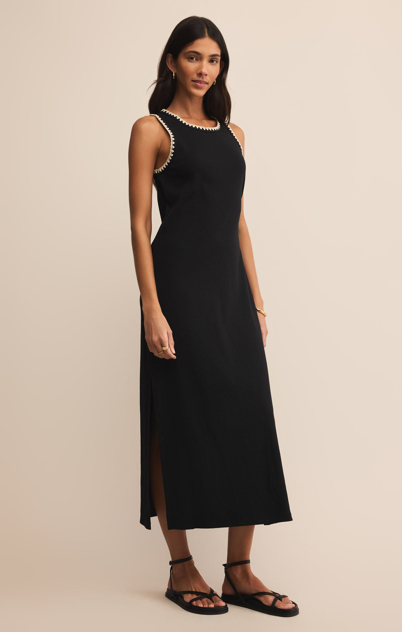 Z SUPPLY DELAMER MIDI DRESS IN BLACK