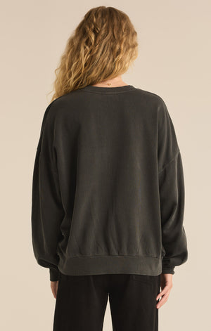 Z SUPPLY DREAMS SUNDAY SWEATSHIRT IN BLACK SAND