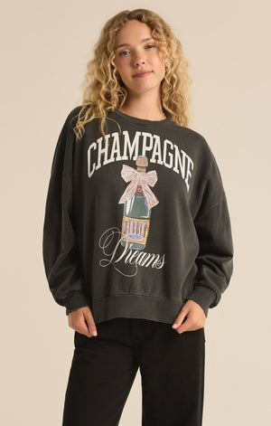 Z SUPPLY DREAMS SUNDAY SWEATSHIRT IN BLACK SAND