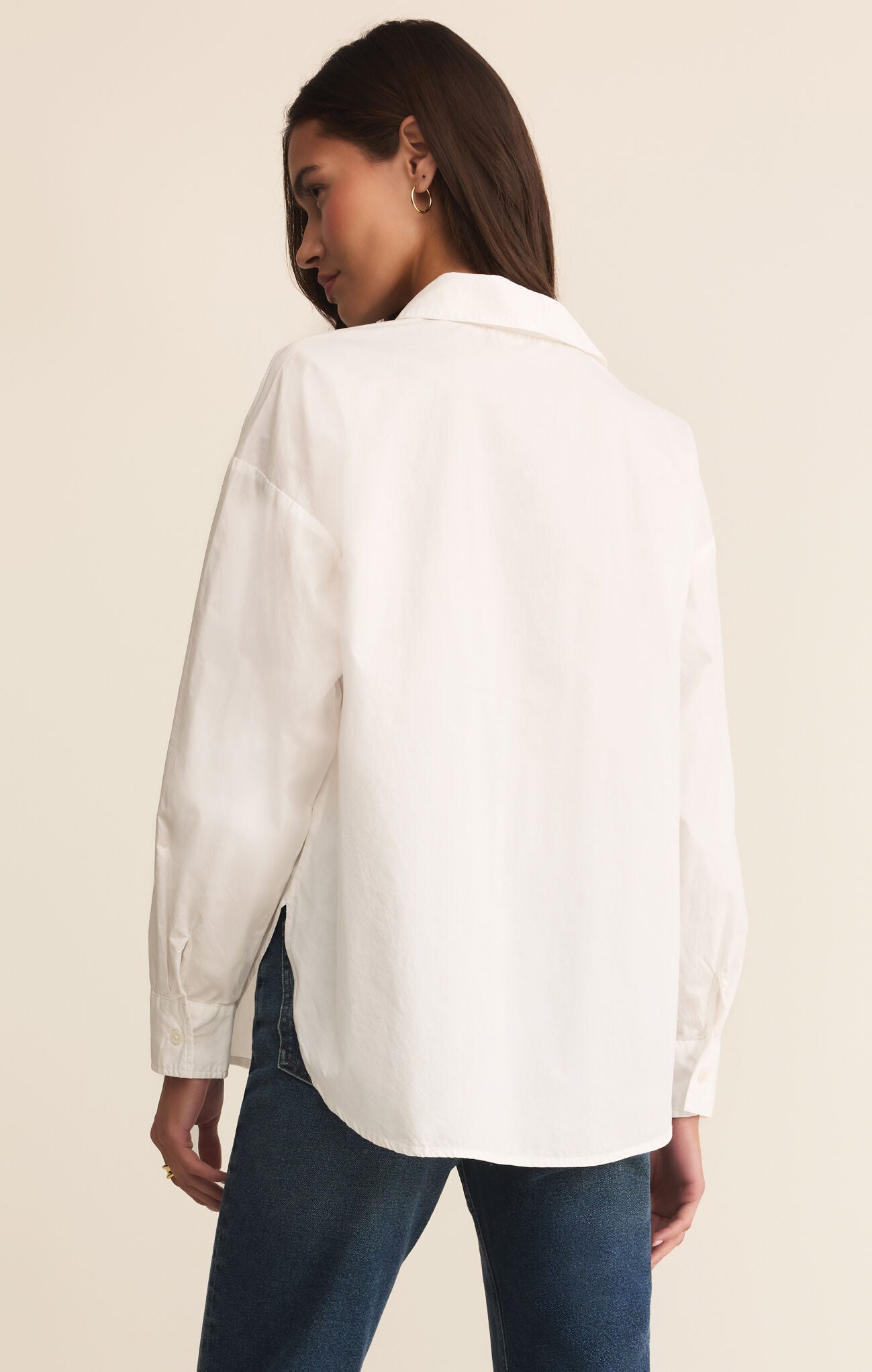 Z SUPPLY ELEVATED POPLIN SHIRT IN WHITE