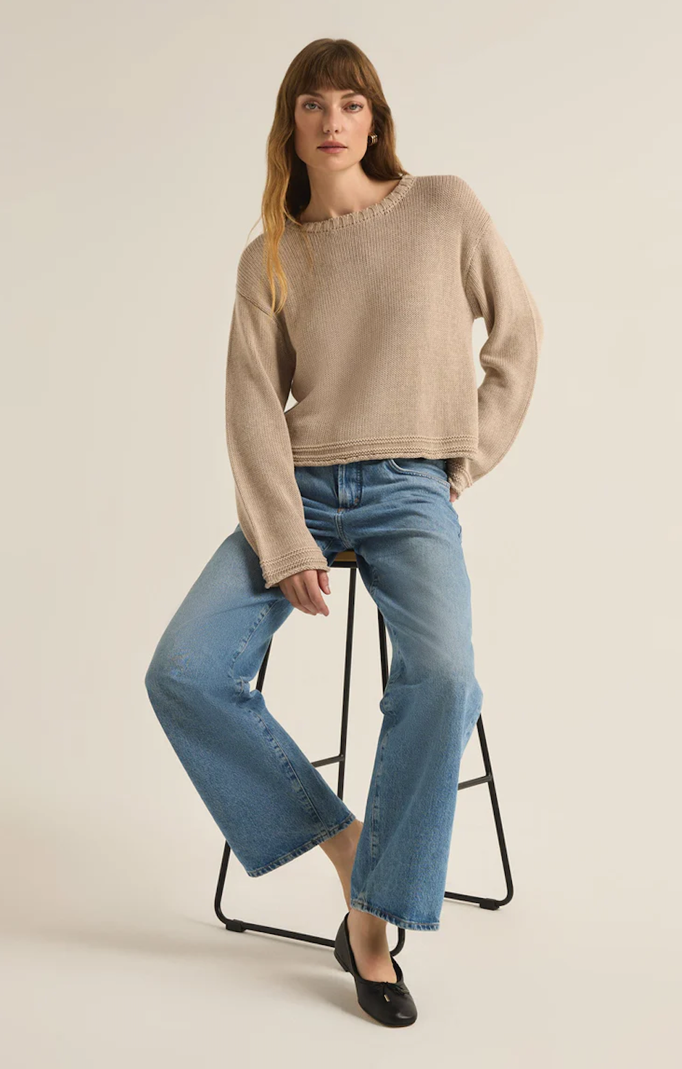 Z SUPPLY EMERSON SWEATER IN OATMEAL HEATHER