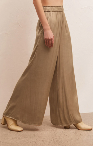 Z SUPPLY ESTATE WIDE LEG PANT IN RATTAN
