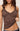 Brown tank top with lace detailing worn by a person against a neutral background