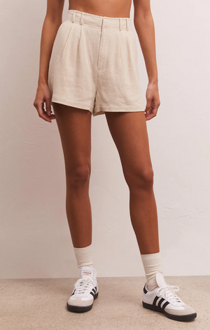 Z SUPPLY FARAH LINEN SHORT IN FLAX