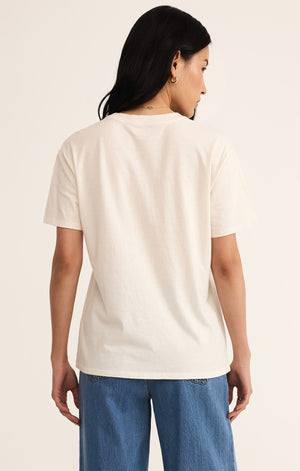 Z SUPPLY FLAG BOYFRIEND TEE IN SEA SALT