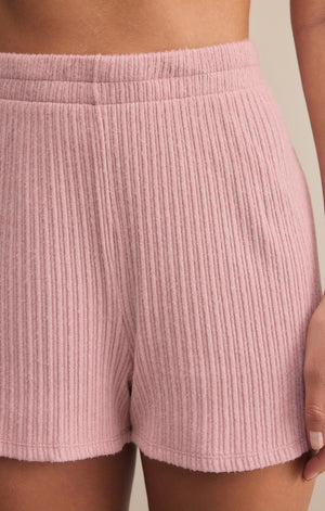 Z SUPPLY HORIZON RIB SHORT IN PINK PEARL