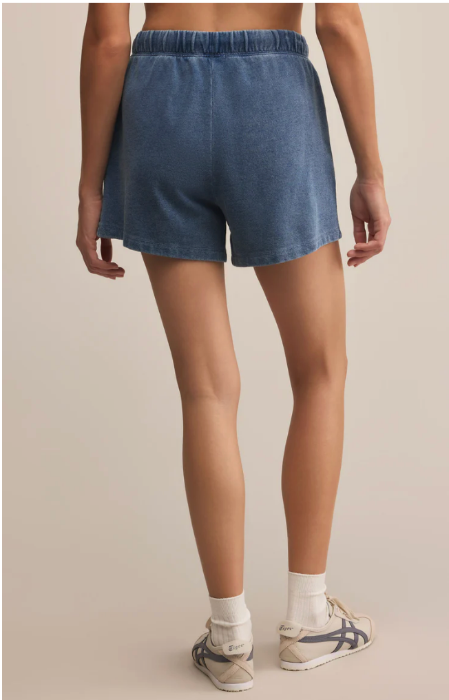 Z SUPPLY HUNTER KNIT DENIM SHORT IN VINTAGE INDIGO