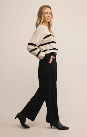 Z SUPPLY JORDANE STRIPED SWEATER IN LIGHT OATMEAL