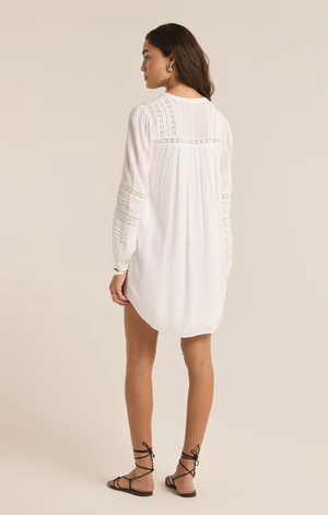 Z SUPPLY JUDE PEASANT MINI DRESS IN WHITE