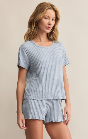 Z SUPPLY KARA RIB TEE IN LIGHT DENIM