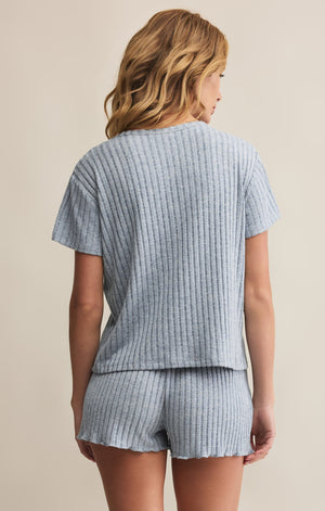 Z SUPPLY KARA RIB TEE IN LIGHT DENIM