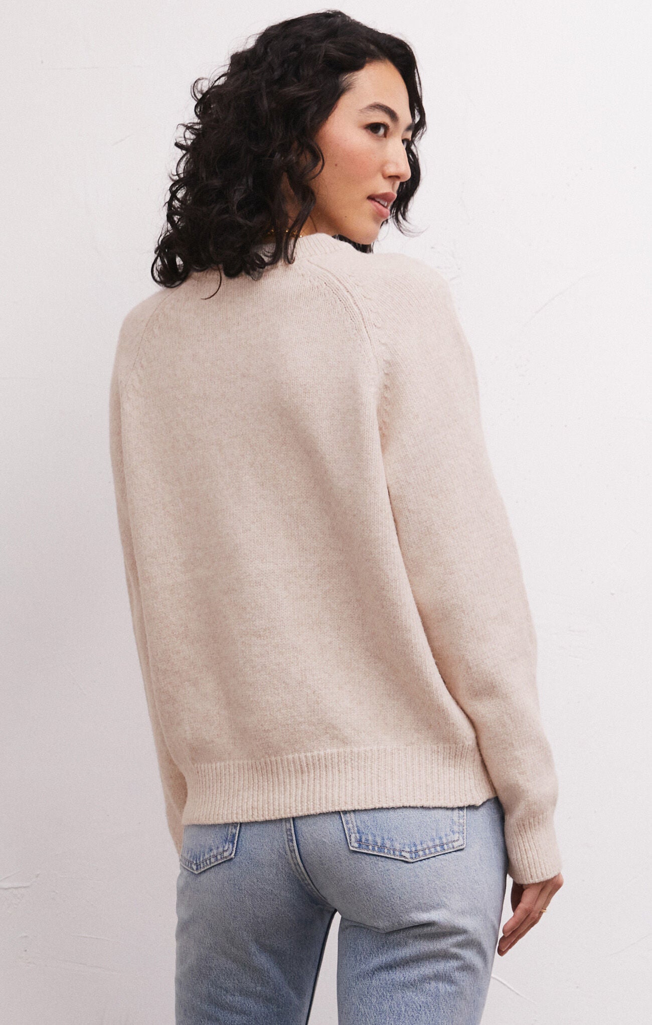 Z SUPPLY LIZZY COZY SWEATER IN LIGHT OATMEAL HEATHER