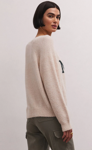 Z SUPPLY LIZZY MERRY SWEATER IN LIGHT OATMEAL HEATHER