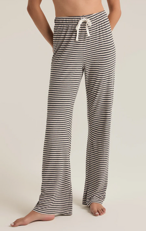Z SUPPLY LOUNGER STRIPE MODAL RIB PANT IN LIGHT HEATHER OATMEAL