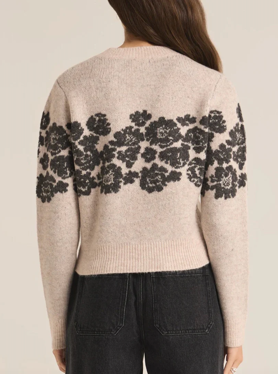 Z SUPPLY MARISOL FLORA SWEATER IN LIGHT OATMEAL