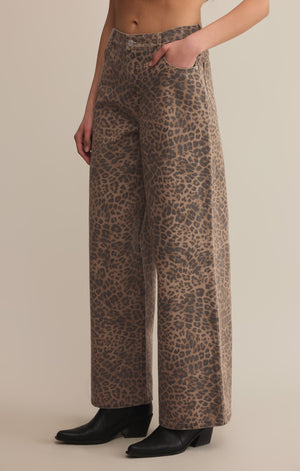 Z SUPPLY MARLI DENIM LEOPARD PANT