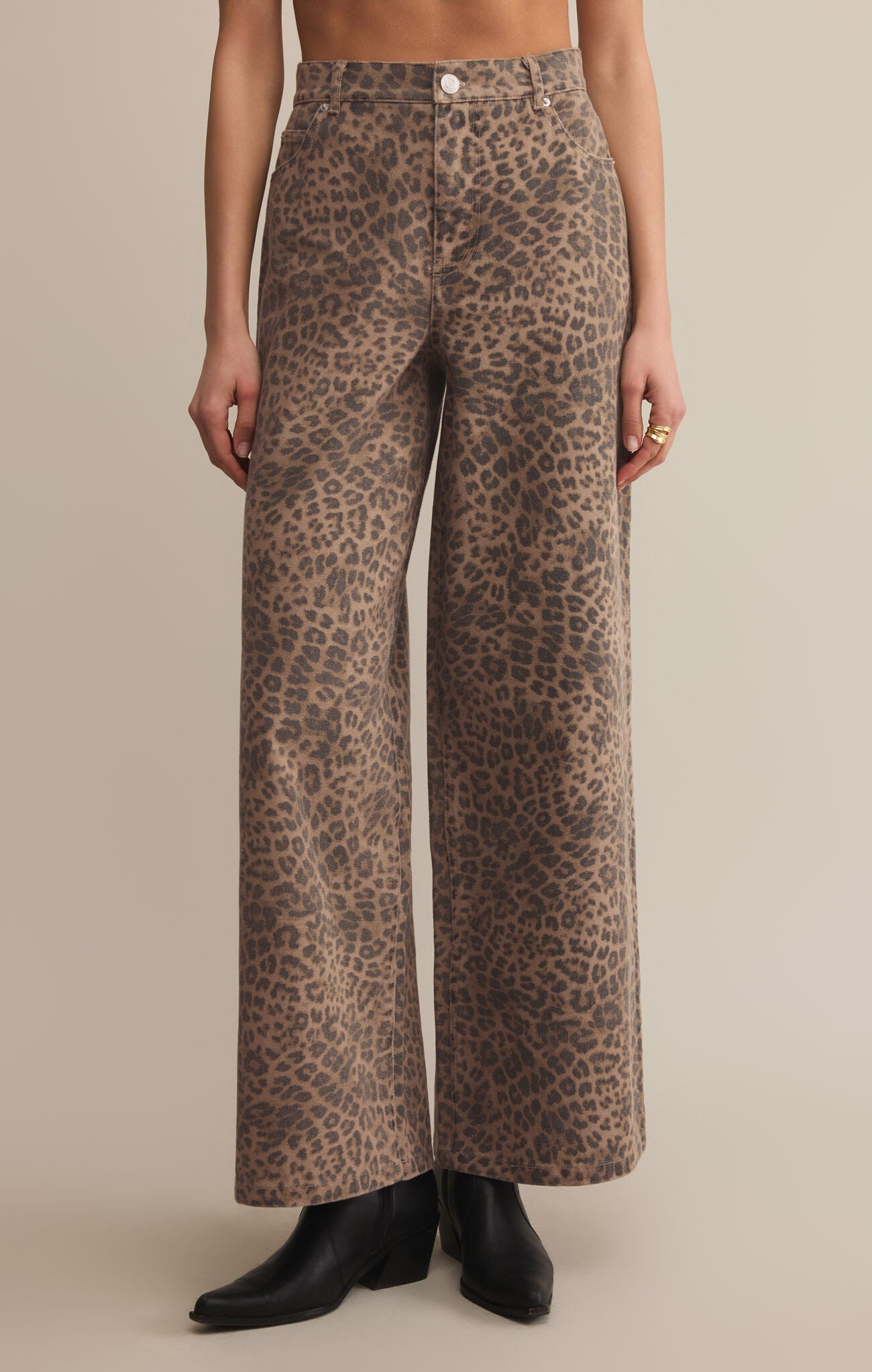 Z SUPPLY MARLI DENIM LEOPARD PANT