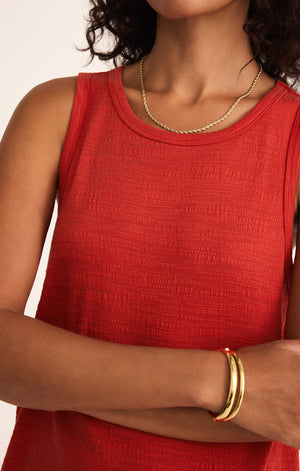 Z SUPPLY MYSTIC TEXTURED MIDI DRESS CABANA RED