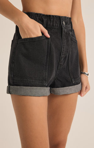 Z SUPPLY ODIN DENIM SHORT IN BLACK