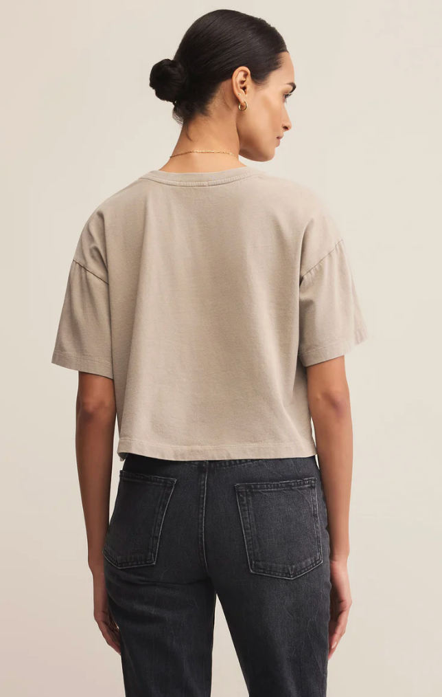 Z SUPPLY ON THE GO COTTON JERSEY TEE IN RETREAT