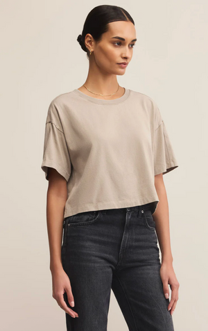 Z SUPPLY ON THE GO COTTON JERSEY TEE IN RETREAT
