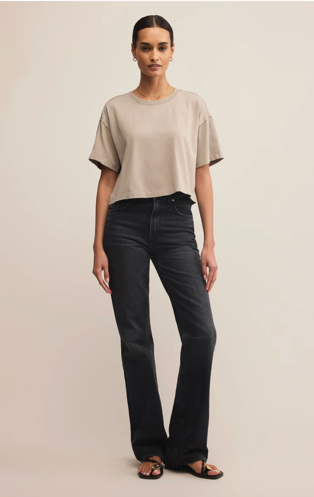 Z SUPPLY ON THE GO COTTON JERSEY TEE IN RETREAT