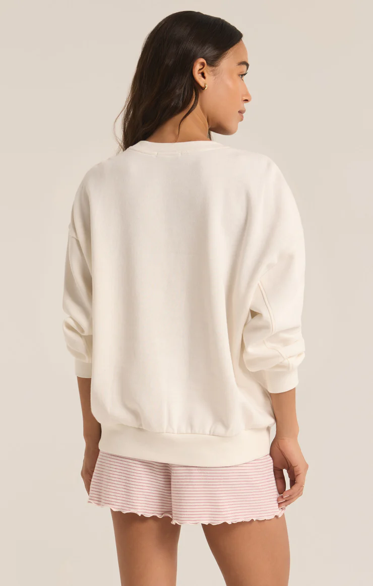 Z SUPPLY OVERSIZED WEEKENDS SWEATSHIRT IN BONE